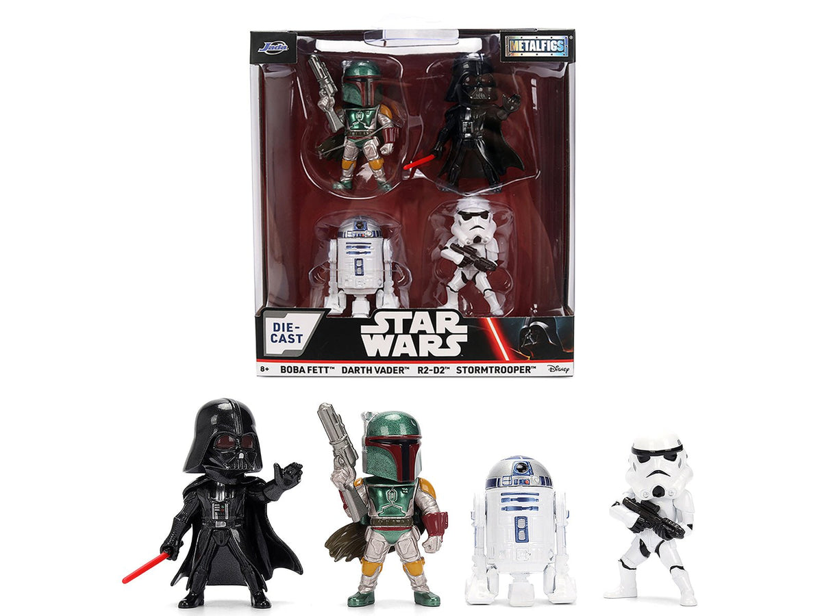 Set of 4 Diecast Figures "Star Wars" Movie Franchise "Metalfigs" Series Diecast Models by Jada free shipping USA