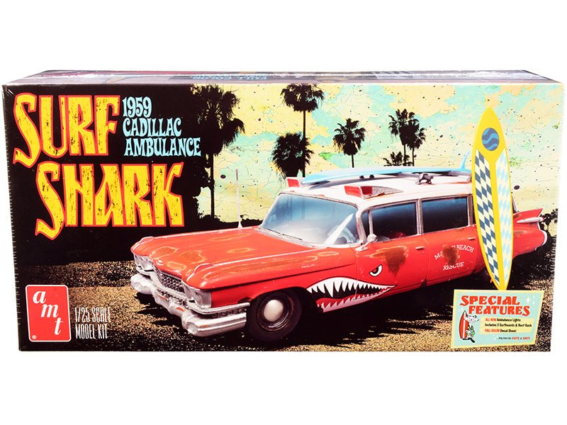 Skill 2 Model Kit 1959 Cadillac Ambulance "Surf Shark" 1/25 Scale Models by AMT free shipping USA