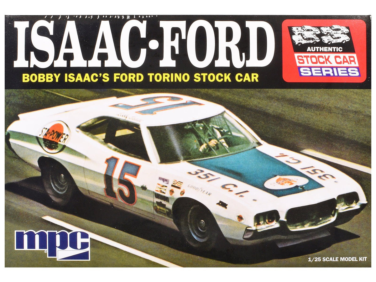 Skill 2 Model Kit 1972 Ford Torino Stock Car "Bobby Isaac" 1/25 Scale Model by MPC free shipping USA