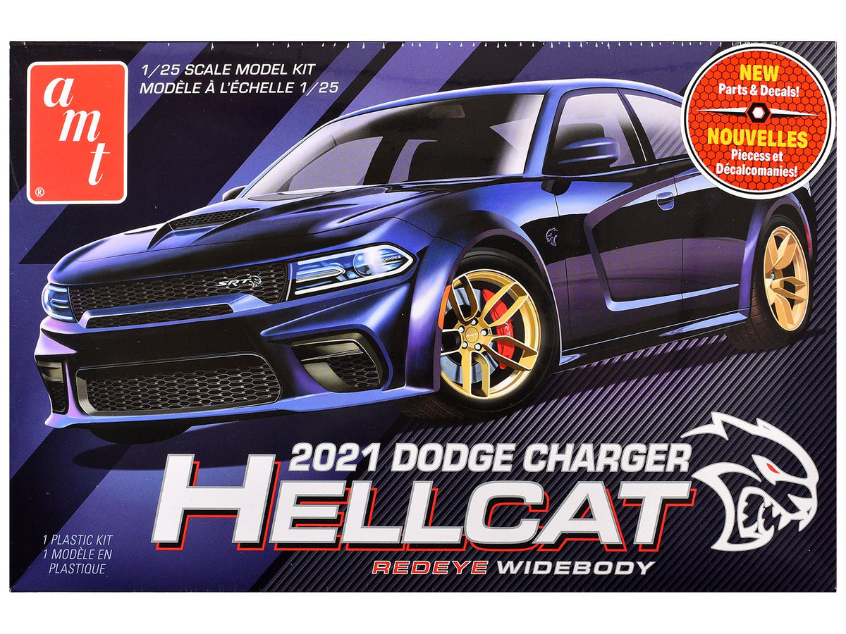 Skill 2 Model Kit 2021 Dodge Charger Hellcat Redeye Widebody 1/25 Scale Model by AMT free shipping USA