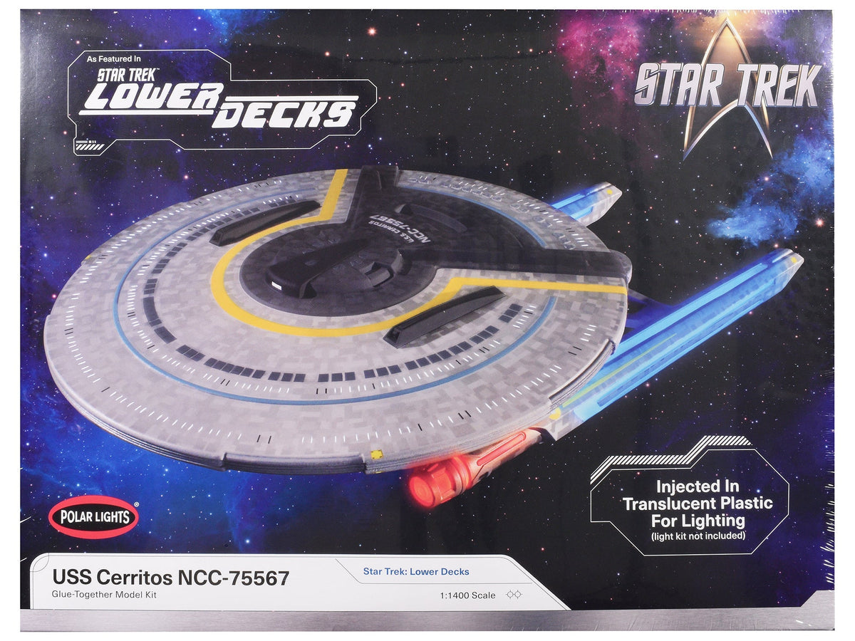 Skill 2 Model Kit USS Cerritos NCC-75567 Spacecraft "Star Trek: Lower Decks" (2020-2024) TV Series 1/1400 Scale Model by Polar Lights free shipping USA
