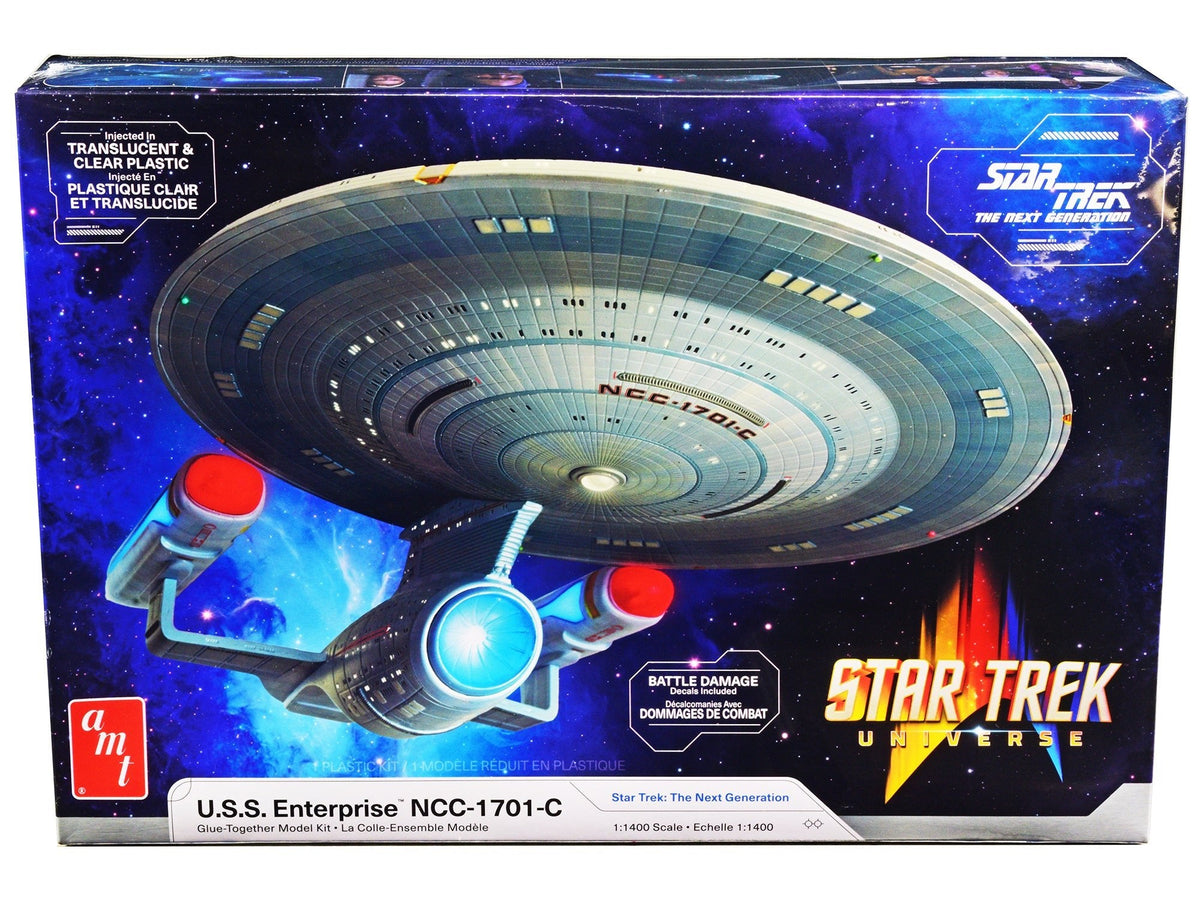 Skill 2 Model Kit U.S.S. Enterprise NCC-1701-C Space Ship "Star Trek: The Next Generation" (1987) TV Series 1/1400 Scale Model by AMT free shipping USA
