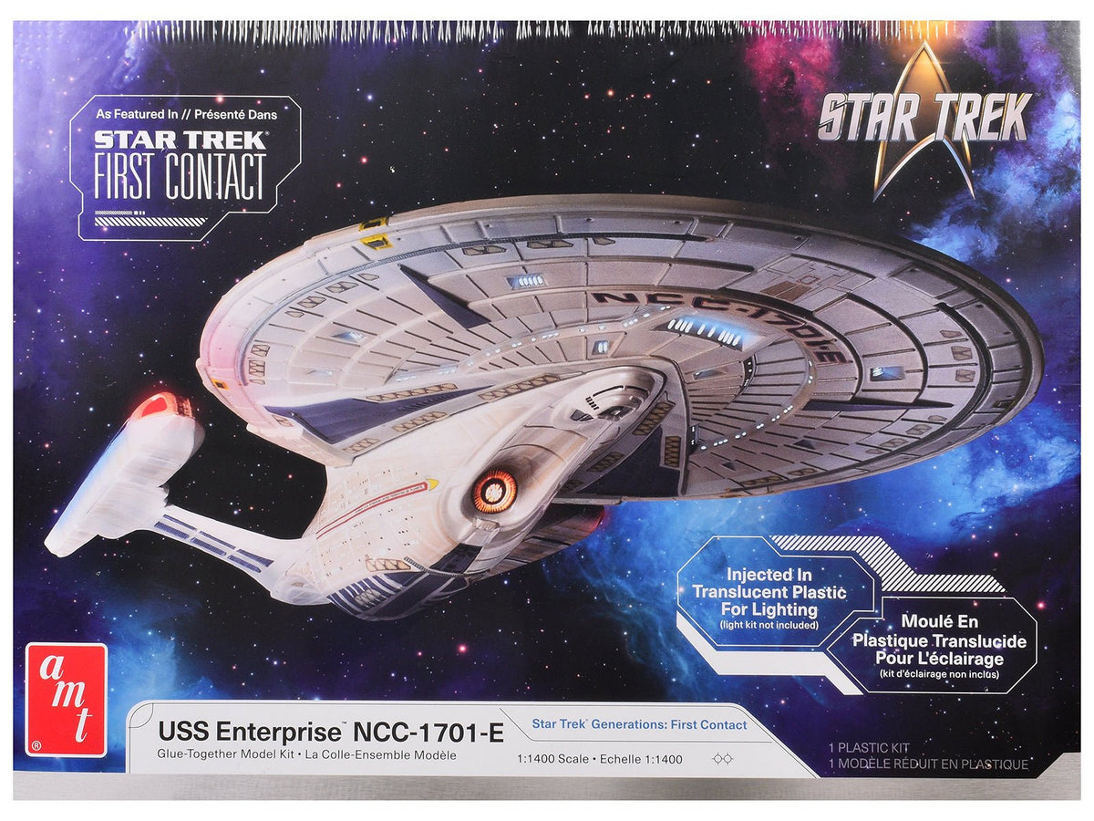Skill 2 Model Kit U.S.S. Enterprise NCC-1701-E Space Ship "Star Trek: First Contact" (1996) Movie 1/1400 Scale Model by AMT free shipping USA