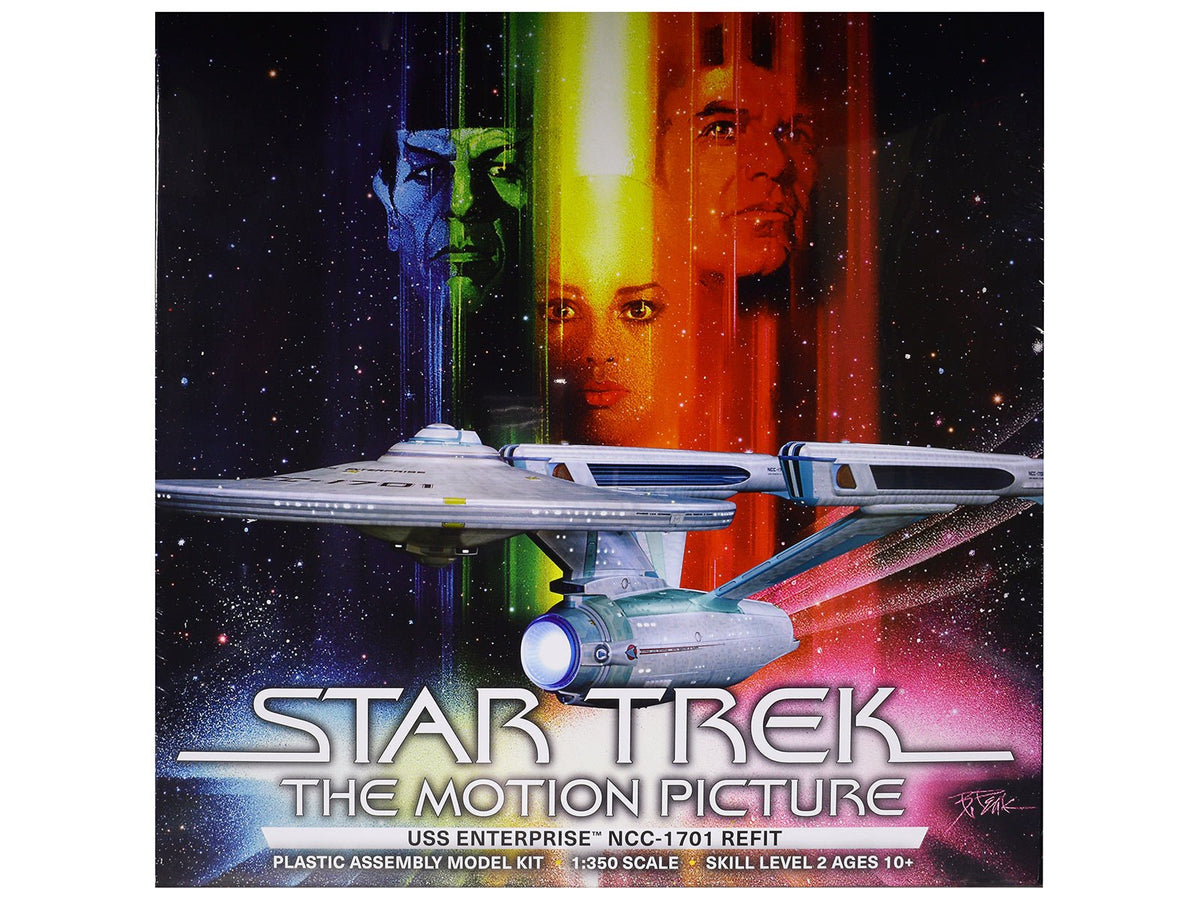 Skill 2 Model Kit U.S.S. Enterprise NCC-1701 Refit Spaceship "Star Trek: The Motion Picture" (1979) Movie 1/350 Scale Model by Polar Lights free shipping USA