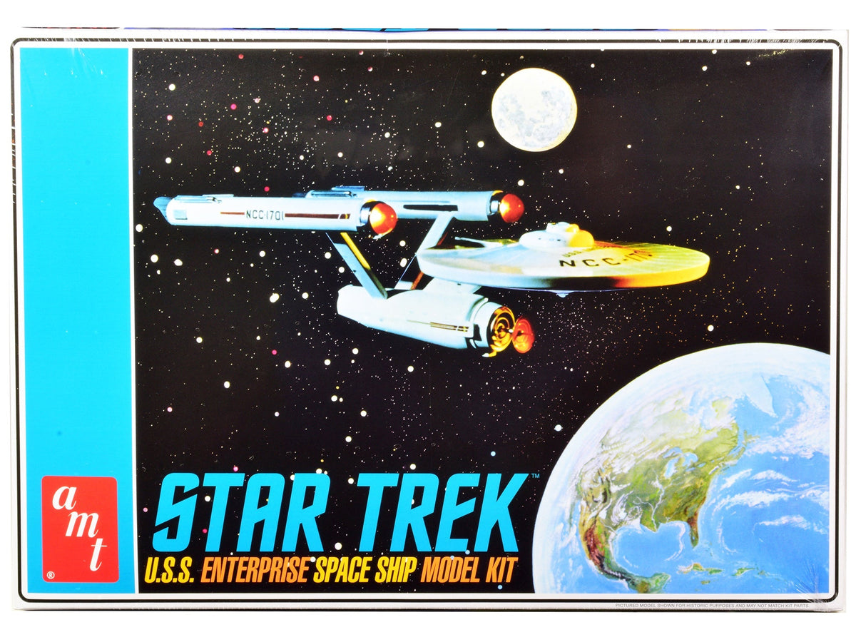 Skill 2 Model Kit U.S.S. Enterprise NCC-1701 Space Ship "Star Trek" 1/650 Scale Model by AMT free shipping USA