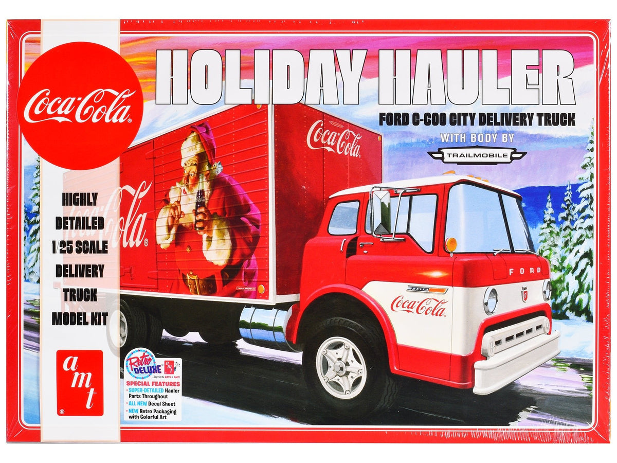 Skill 3 Model Kit Ford C-600 City Delivery Truck "Holiday Hauler - Coca-Cola" 1/25 Scale Model by AMT free shipping USA