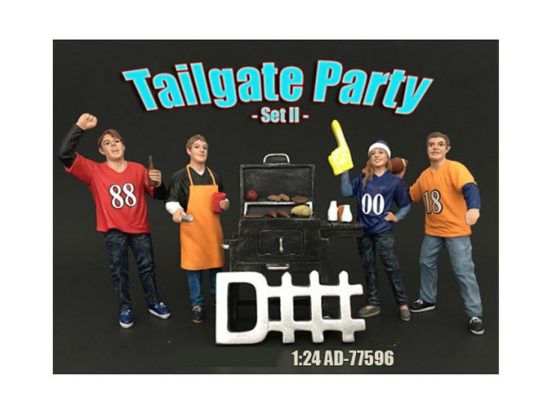 "Tailgate Party" Set II 4 piece Figurine Set for 1/24 Scale Models by American Diorama free shipping USA