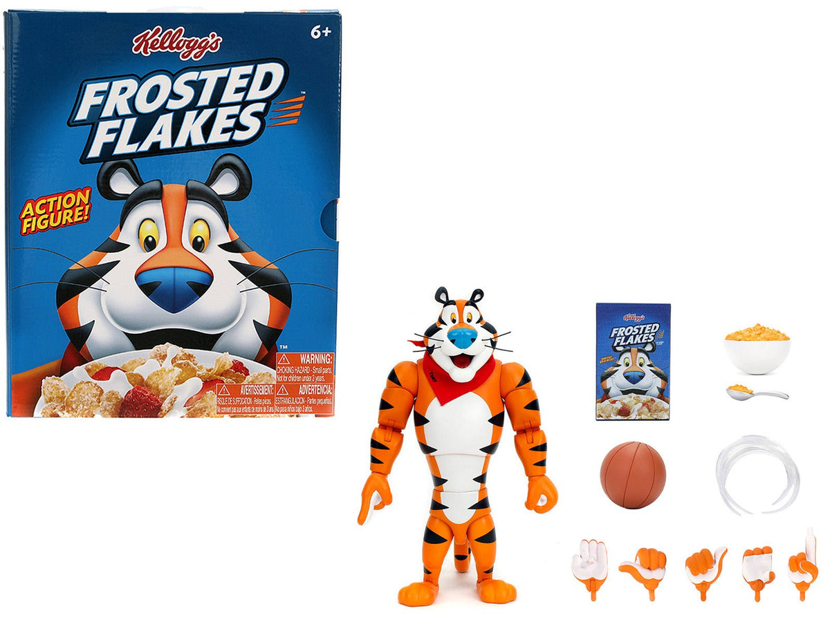 Tony the Tiger 6.75" Moveable Figure with Alternate Hands and Accessories "Kellogg's Frosted Flakes" Model by Jada free shipping USA