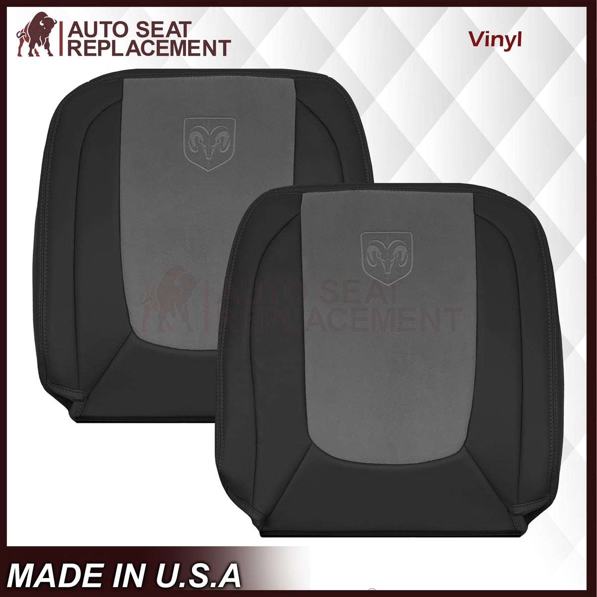 2004 2005 Dodge Ram 1500 2500 3500 Laramie Single Cab Work Truck Replacement Seat Covers In Dark Slate "Dark Gray"