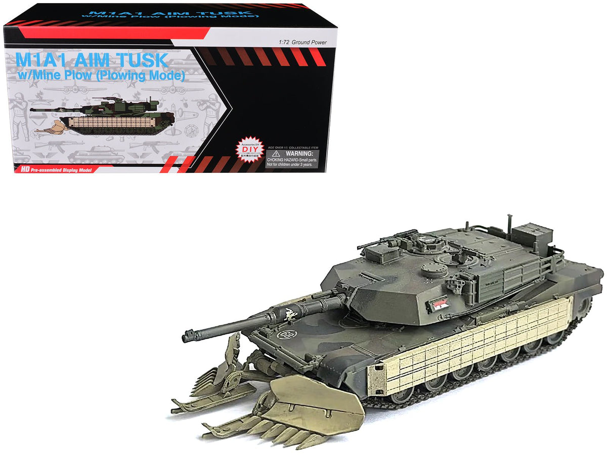 United States M1A1 AIM (Abrams Integrated Management) Tank with Mine Plow (Plowing Mode) #68 "United States Army" Olive Drab "NEO Dragon Armor" Series 1/72 Plastic Model by Dragon Models free shipping USA