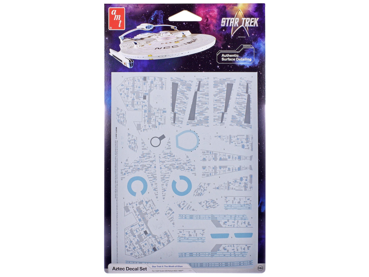 U.S.S. Reliant NCC-1864 Aztec Decal Set "Star Trek II: The Wrath of Khan" (1982) Movie 1/537 Scale Model by AMT free shipping USA