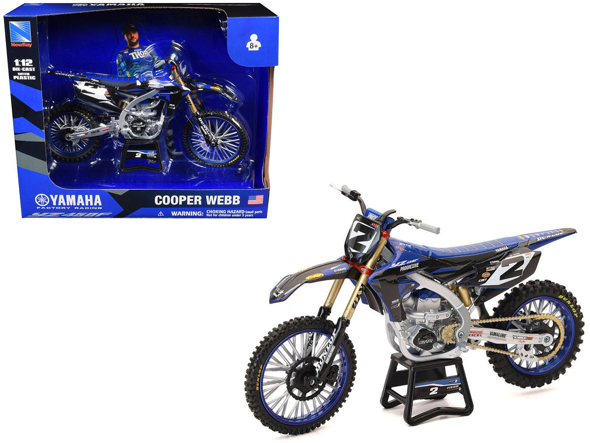 Yamaha YZ450F Motorcycle #2 Cooper Webb "Yamaha Factory Racing" 1/12 Diecast Model by New Ray free shipping USA