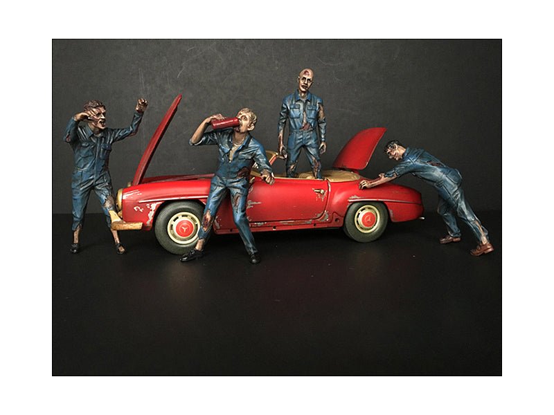 Zombie Mechanics 4 Piece Figurine Set "Got Zombies??" for 1/18 Scale Models by American Diorama free shipping USA