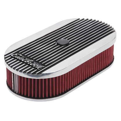 Elite 2 Series Polished Oval Air Cleaner For Single 4-bbl Carb - 2.5" Element