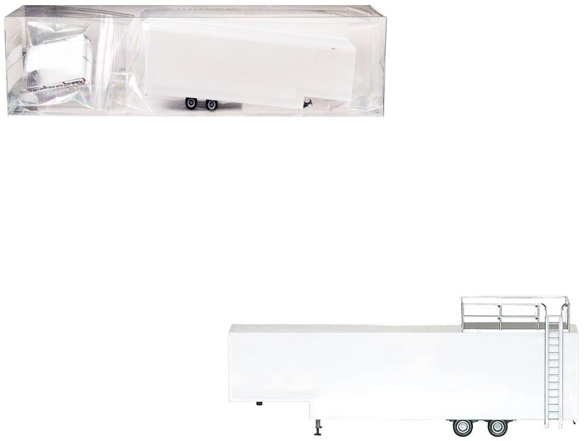 Race Horse Transport Trailer White 1/87 (HO) Plastic Model by Promotex  free shipping USA