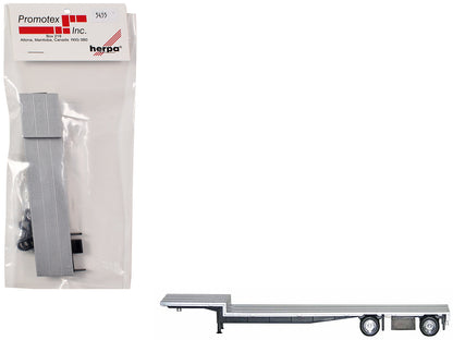 48ft Spread-Axle Drop Deck Trailer with Chrome Wheels and Silver Top 1/87 (HO) Plastic Model by Promotex  free shipping USA