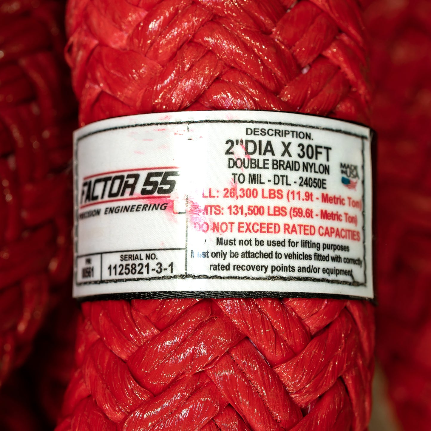 EXTREME DUTY KINETIC ENERGY ROPE 2IN DIA X 30 FT