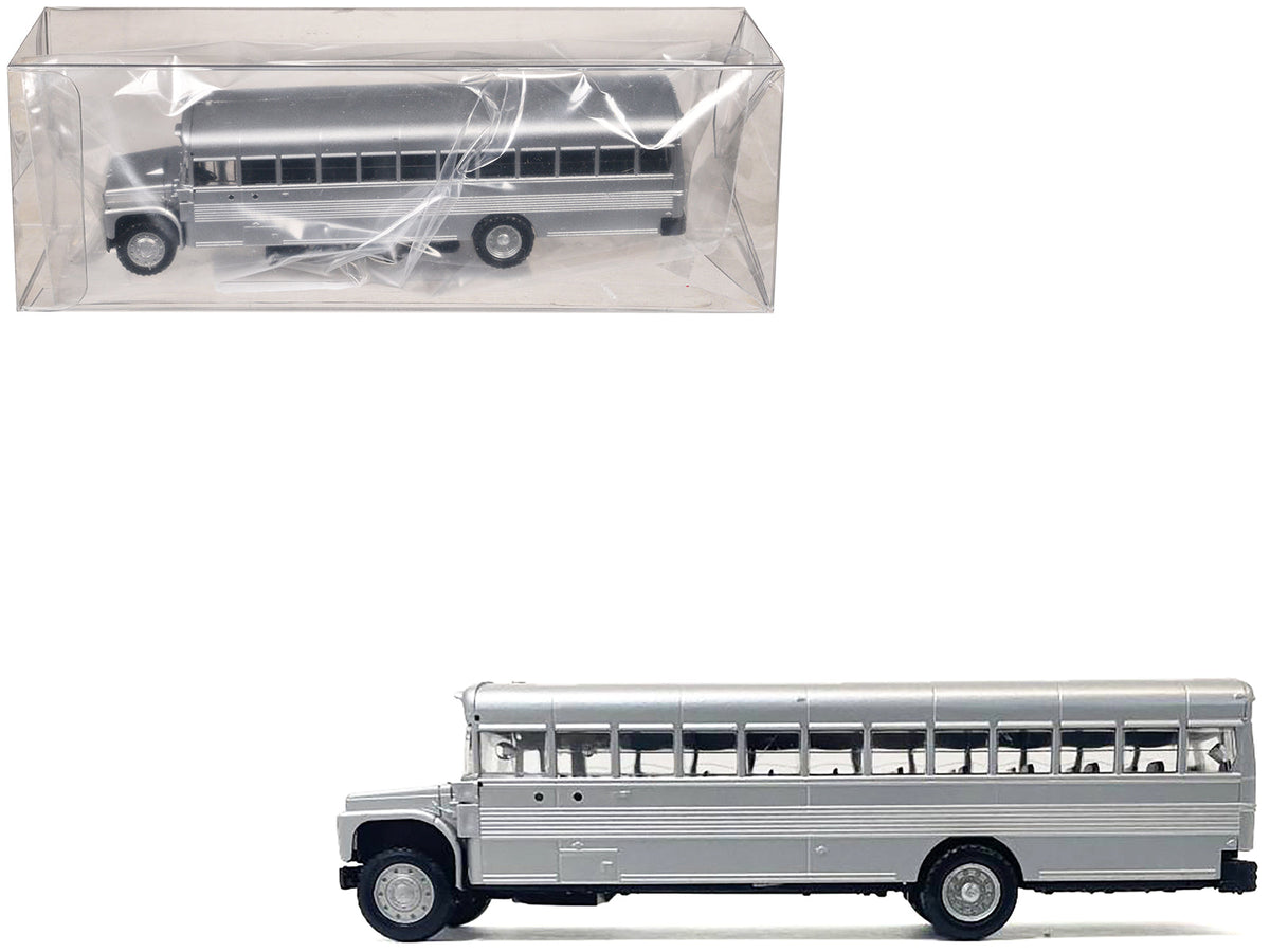 School Bus Silver Metallic 1/87 (HO) Plastic Model by Promotex  free shipping USA