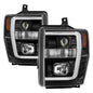 Spyder 08-10 Ford F-250 Projector Headlights V2 - Light Bar DRL LED - Black PRO-YD-FS08V2-LB-BK 5084477
