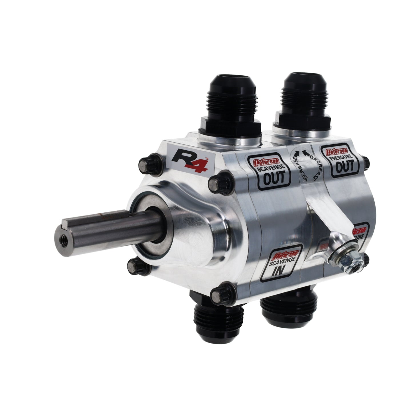 Two Stage R4 Oil Pump Left Side Mount  1.2" Pressure  1.2" Scavenge W/Rear Drive
