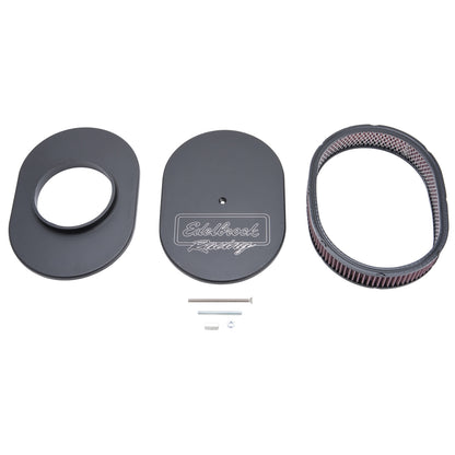 Victor Series Black Oval Air Cleaner - 2.4" Cotton Element For Dual-Quads
