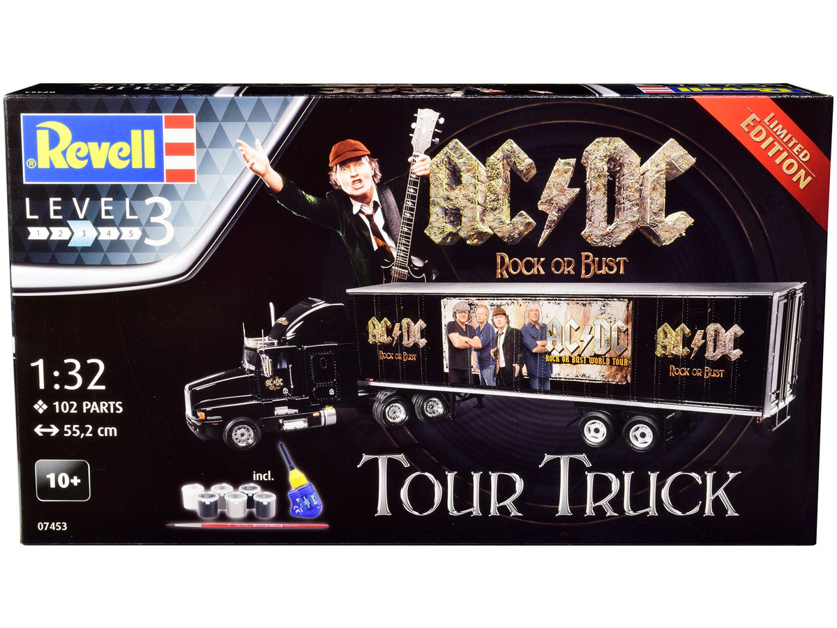 Level 3 Model Kit Kenworth Tour Truck "AC/DC Rock or Bust" 1/32 Scale Model by Revell  free shipping USA