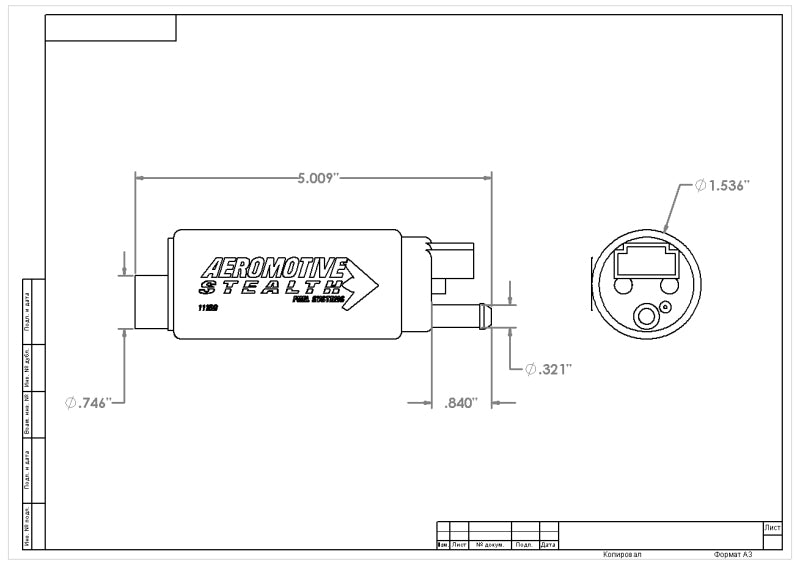Aeromotive 340 Fuel Pump GM Center Inlet