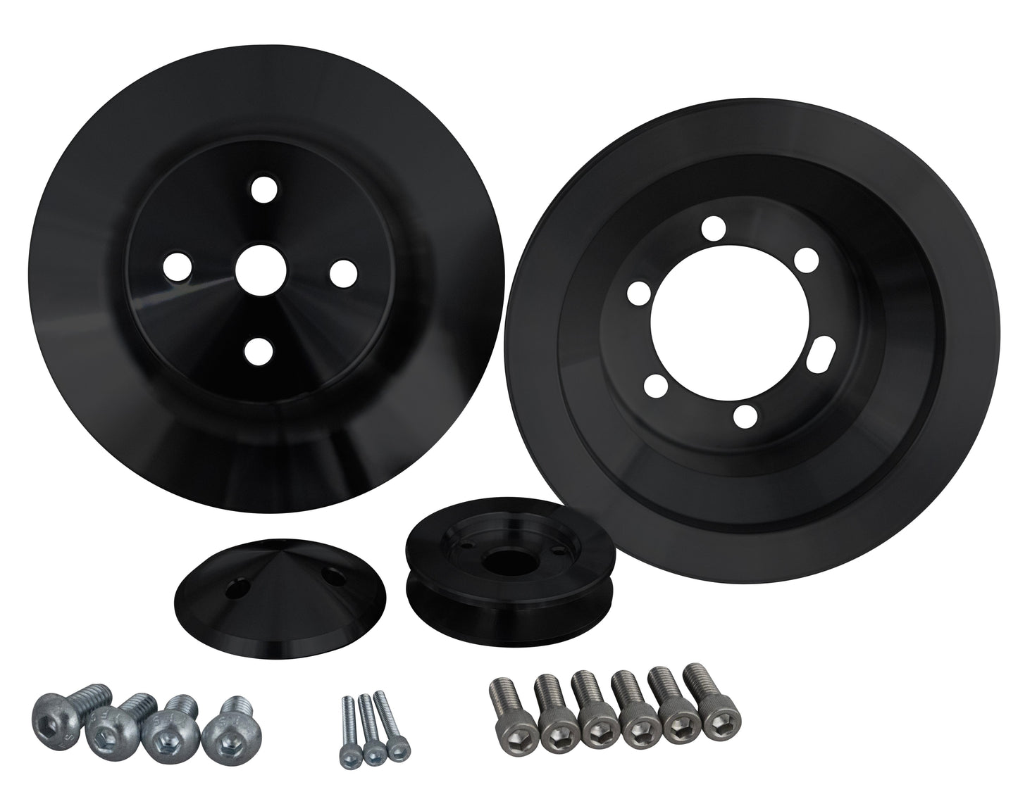 Big Block Chrysler High Flow V-Belt Pulley Kit - Black (1V)