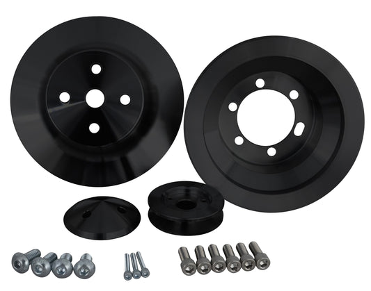 Big Block Chrysler High Flow V-Belt Pulley Kit - Black (1V)