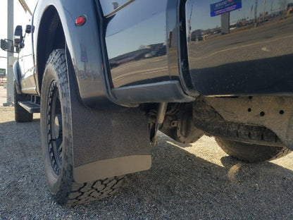 Universal 12" Front/Rear Mud Flaps With Black-Powder Coated Stainless Steel Weights Pre-Installed - 12"W X 20.5"H