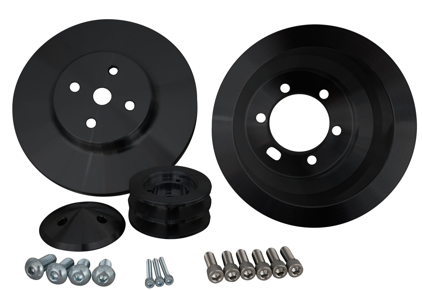 Big Block Chrysler High Flow V-Belt Pulley Kit - Black (4V)