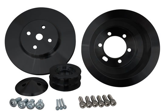 Big Block Chrysler High Flow V-Belt Pulley Kit - Black (4V)