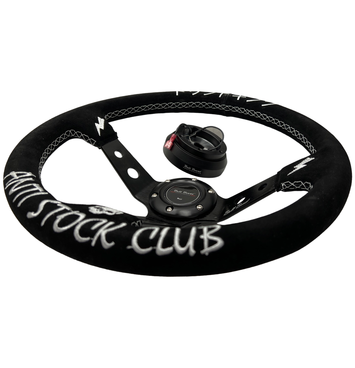 JDM Deep Dish Steering Wheel + Short Hub Adapter Kit For Honda Acura