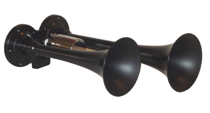 Kleinn Air Horns - 101 - Black Compact Dual Metal Air Horns