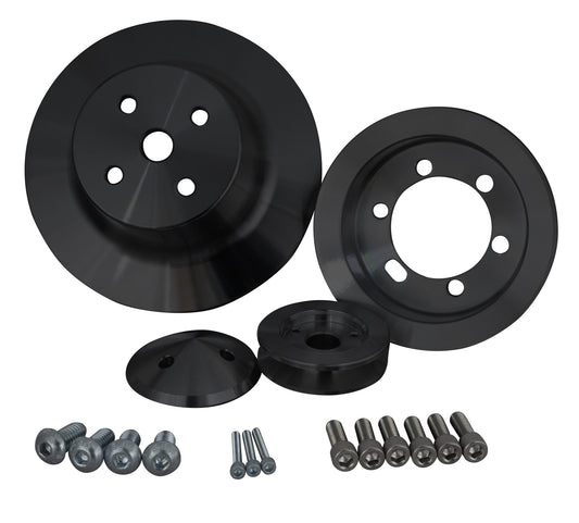 Big Block Chrysler Performance Ratio V-Belt Pulley Kit; Fluid Damper; Black (1V)