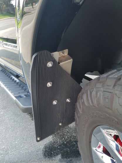 No Drill  Specific Design Front Mud Flaps For The 17+ Super Duty F250  F350  F450 And F550 Pickup With Stainless Steel Weights Pre-Installed - 12"W X 20.5"H