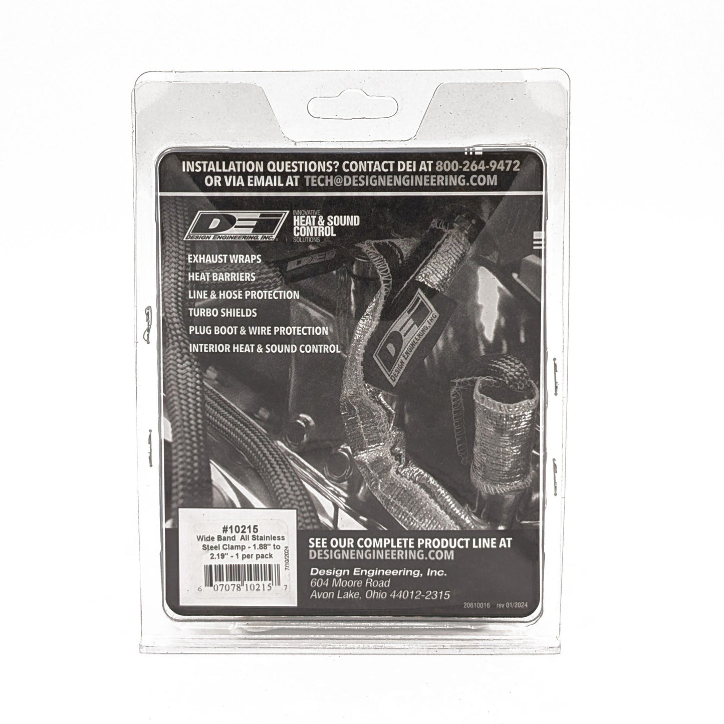 DEI 10215 Wide Band Stainless-Steel Clamp 1.88"-2.19" 010215