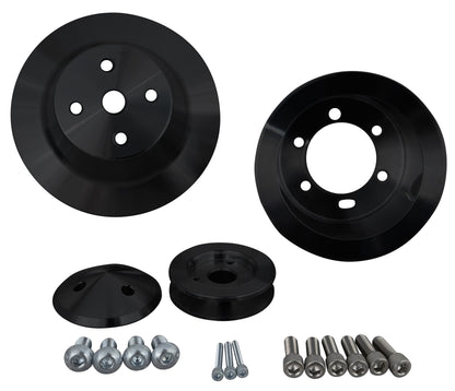 Small Block Chrysler Performance Ratio V-Belt Pulley Kit - Black (2V)