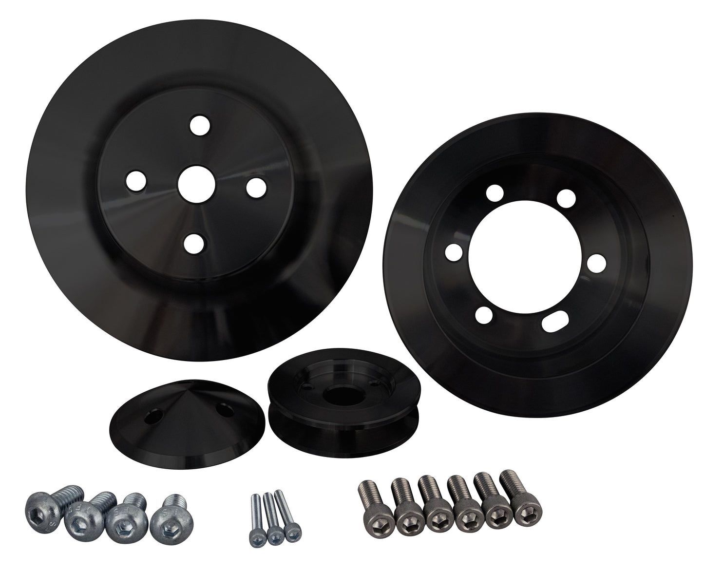 Chrysler (273 - 318 - 340) V-Belt Pulley Kit - Black (2V)