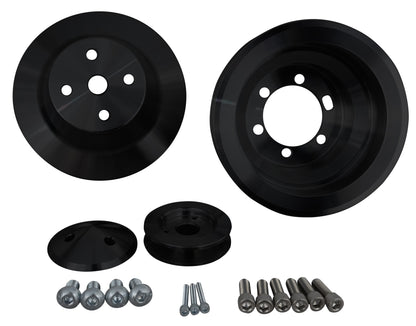 Small Block Chrysler High Flow V-Belt Pulley Kit - Black (2V)