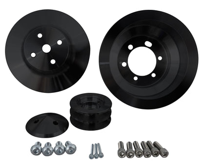 Small Block Chrysler High Flow V-Belt Pulley Kit - Black (3V)