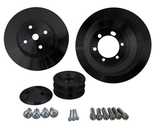 Small Block Chrysler High Flow V-Belt Pulley Kit - Black (3V)