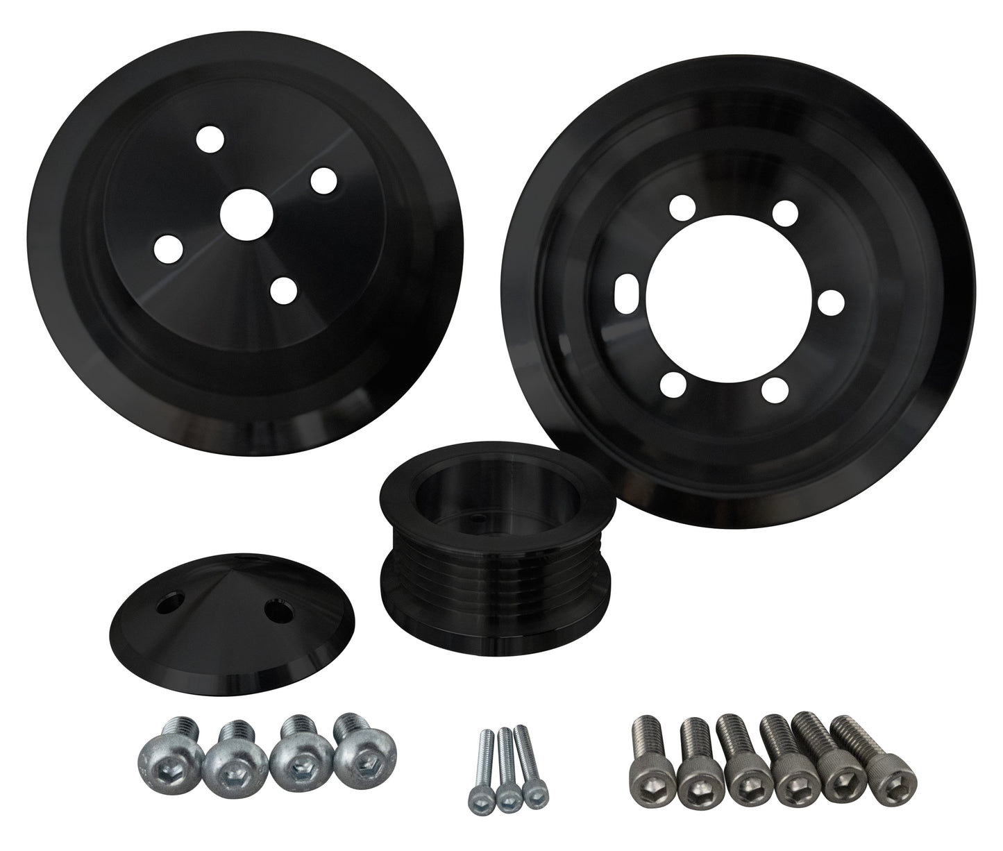 Small Block Chrysler Serpentine Pulley Kit For Fluid Dampers - Black (1V)
