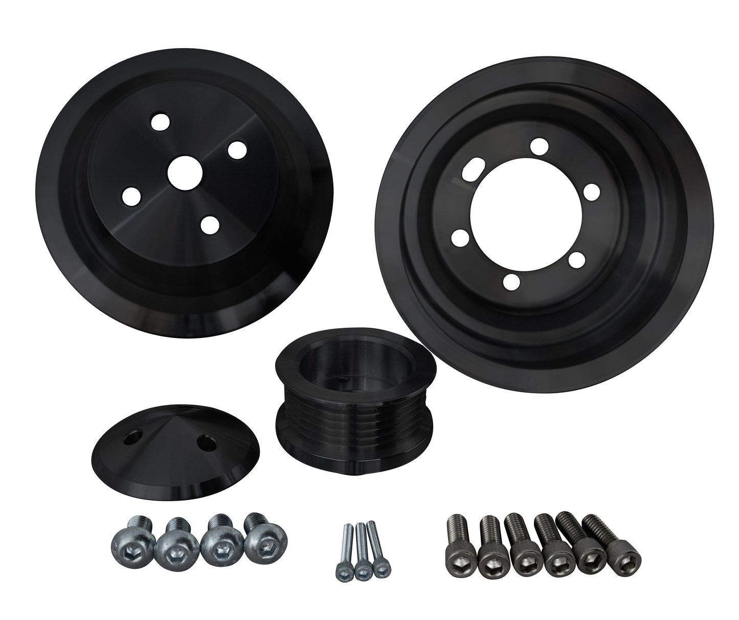 Small Block Chrysler Serpentine Pulley Kit For Fluid Dampers - Black (2V)