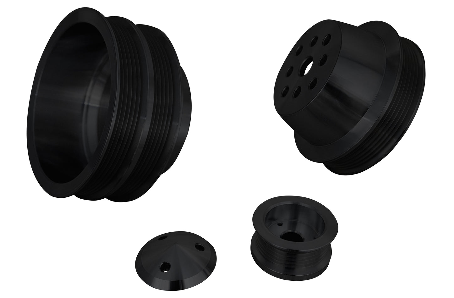 Big Block Chrysler Serpentine Pulley Kit For Fluid Damper - Black (2V)