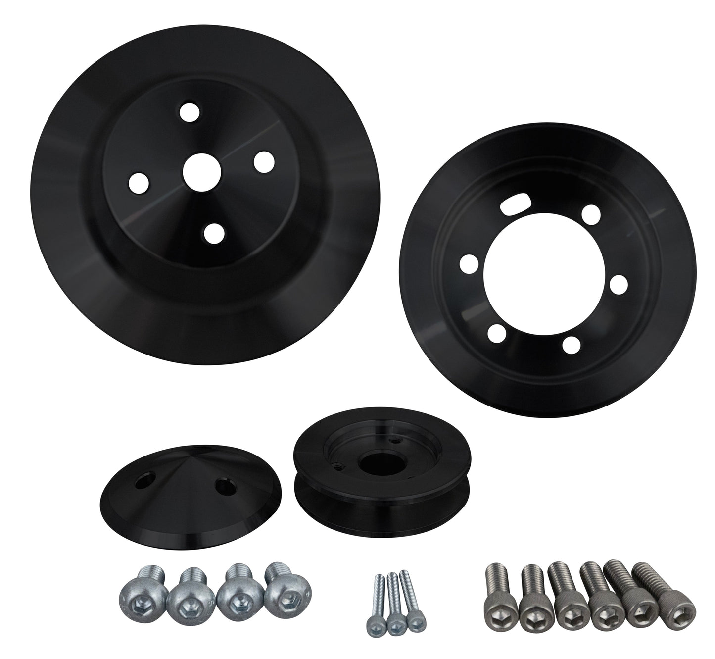 Small Block Chrysler Performance Ratio V-Belt Pulley; Fluid Dampers - Black (1V)