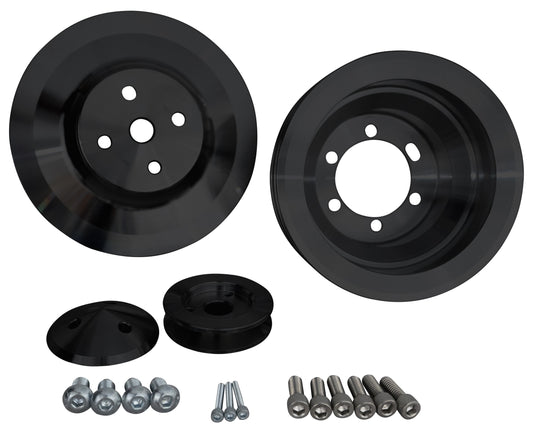 Chrysler Small Block Fluid Damper V-Belt Pulley Kit - Black (2V)