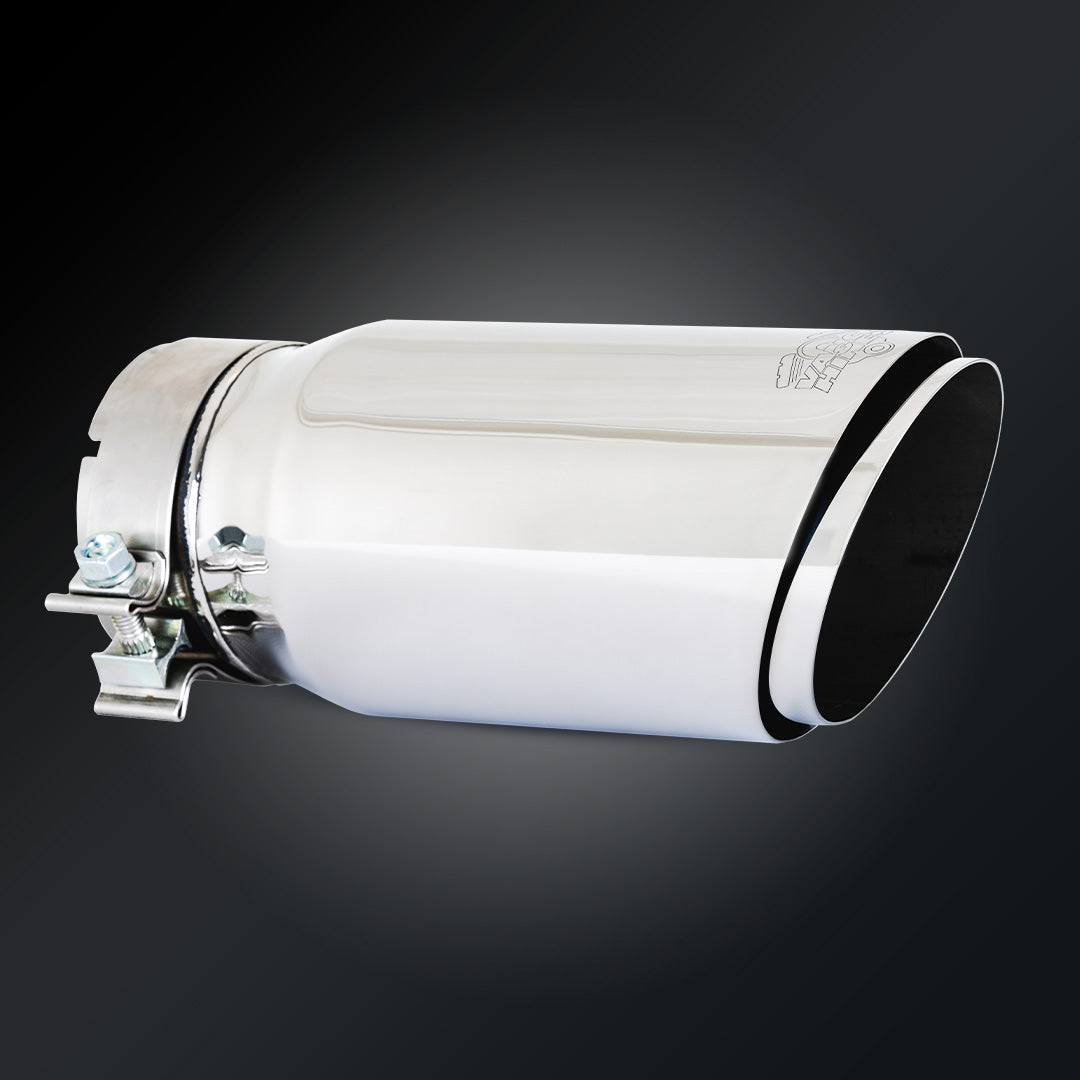 Vance & Hines 4" X 5" X12" Polished Twin Slash Universal Exhaust Tip