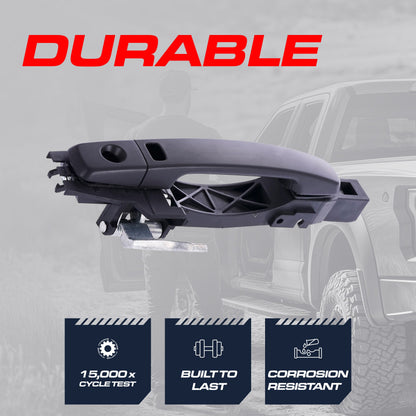 Exterior Door Handle Black Primed Replacement for Nissan Sentra B16 (2007-2012) (Smart Entry System w/o Sensor) OE Part # 80607-ZT52B, 80607-ET92A | Front Left Driver Side