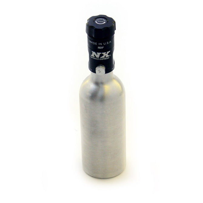Nitrous Express - 3.5 OZ MINI-BOTTLE W/ MOTORCYCLE VALVE (2  DIA. X 7.33  TALL) - 11020